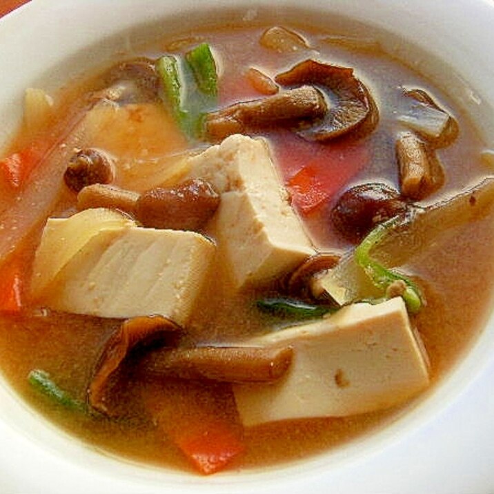 ヘルシー❤なめこ＆豆腐で味噌スープ♪